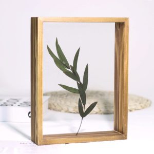 Darkened Pinewood Floating Frame for Flowers